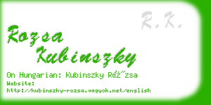 rozsa kubinszky business card